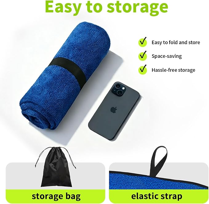 Leader Accessories Towel Car Seat Cover Waterproof Blue for Truck SUV Front Seat Machine Washable - After The Gym, Runs, Swimming, Surfing