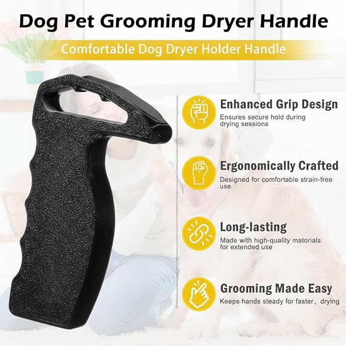 Lasnten 3 Pcs Dog Pet Grooming Dryer Handle, Lightweight Comfortable Dog Dryer Holder Handle