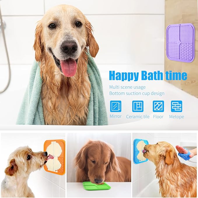 Honomastry Lick Mat for Dogs, Premium Lick Pad with Suction Cups for Dog Anxiety Relief, Slow Feeder Dog Bowls, Bathing, Grooming and Training.