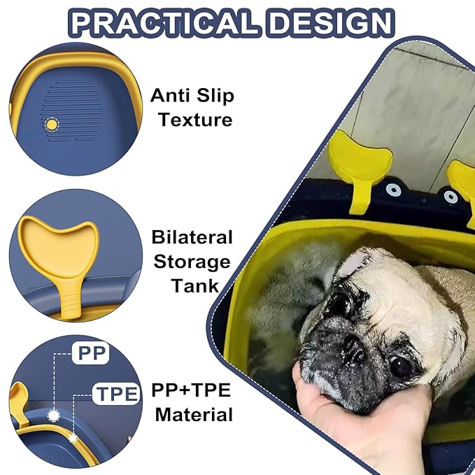 Pet Bathtub with Toys,Portable Puppy Bathtub for Easy Baths and Easy Storage, Dog Bath Tubs for Small Medium Pets (Blue)