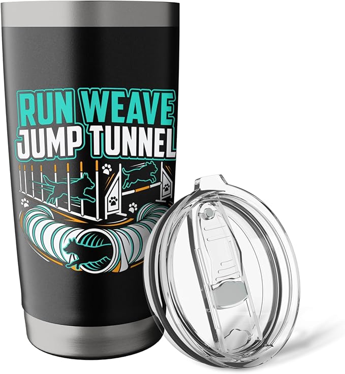 Run Weave Jump Tunnel Dog Agility Stainless Steel Insulated Tumbler