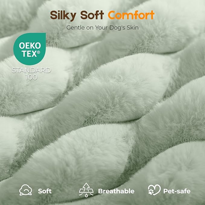 Orthopedic Dog Bed for Large Dog, Waterproof Pet Bed for Crate,Non-Slip Bottom and Egg-Crate Foam with Removable Washable Cover Crate Bed,Green,35"x22"x3"