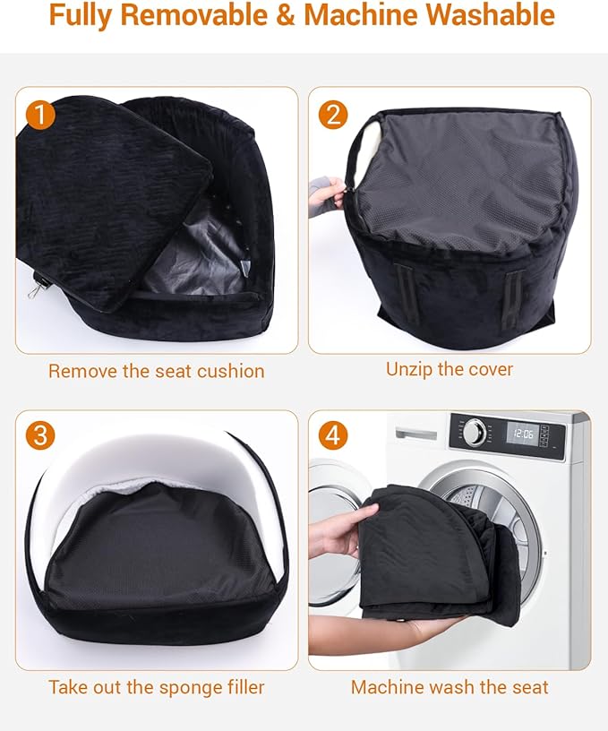 NUPIDA Dog Car Seat for Small Medium Dogs, Dog Booster Seat with Extendable Backrest, Pet Portable Car Seats up to 30 lbs, Washable Travel Bed with Storage Pockets and 2 Safety Leashes, Black
