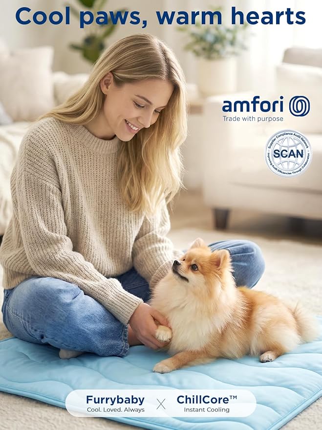 Dog Cooling Mat for Extra Large Dogs, 48"x30" Breathable Self Cooling Crate Mat for Dogs & Cats, QMAX>0.5 Portable Washable Pet Cooling Mat for Dog Bed, Thickened Cool Fiber Indoor/Outdoor Summer,Blue