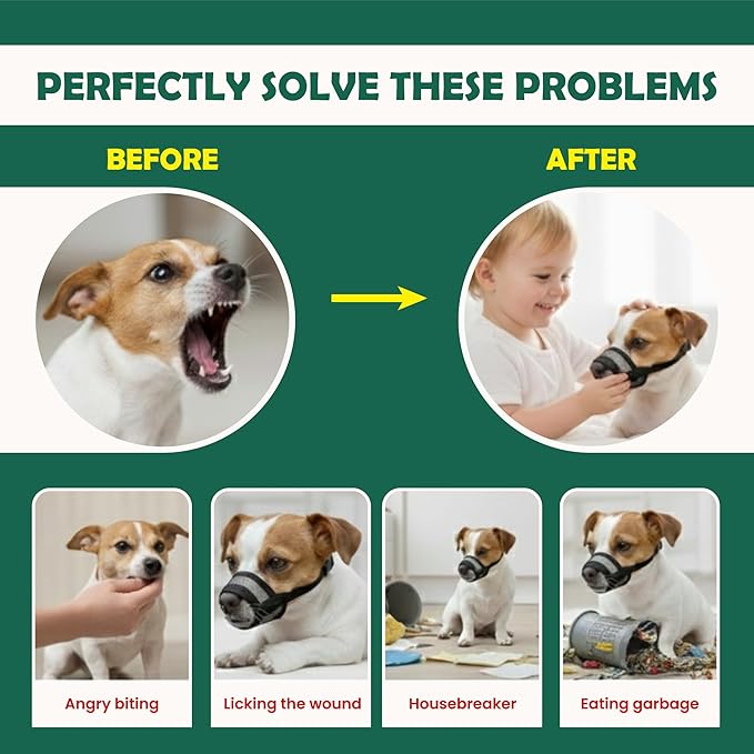 Dog Muzzle for Large Dogs – Breathable Air Mesh Muzzle for Large Sized Dog | Mussels for Dogs Grooming | Muzzles to Prevent Biting Barking Chewing | Allows Panting and Drinking