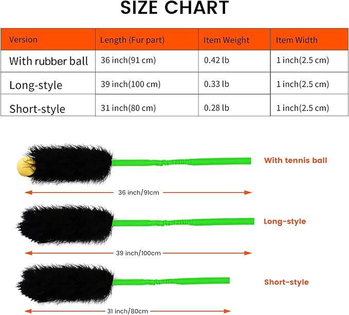 HOWGO Dog Rope Toy,Dog Bungee Chaser Toy 100% Sheepskin,Sheep Smell Tug Toy for All Breeds(Green, Long with Ball)