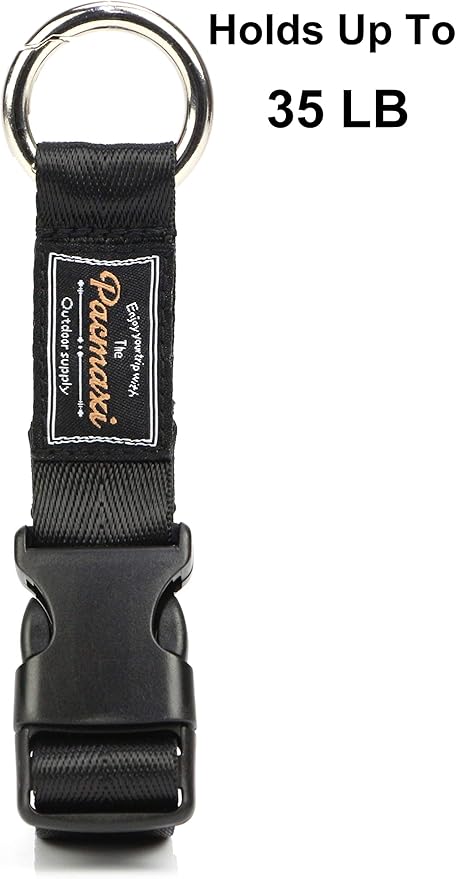 PACMAXI Stroller Hook, 2 Pack Multi Purpose Organizer Hooks Clip for Stroller, Wheelchair, Rollator, Walker (Black)