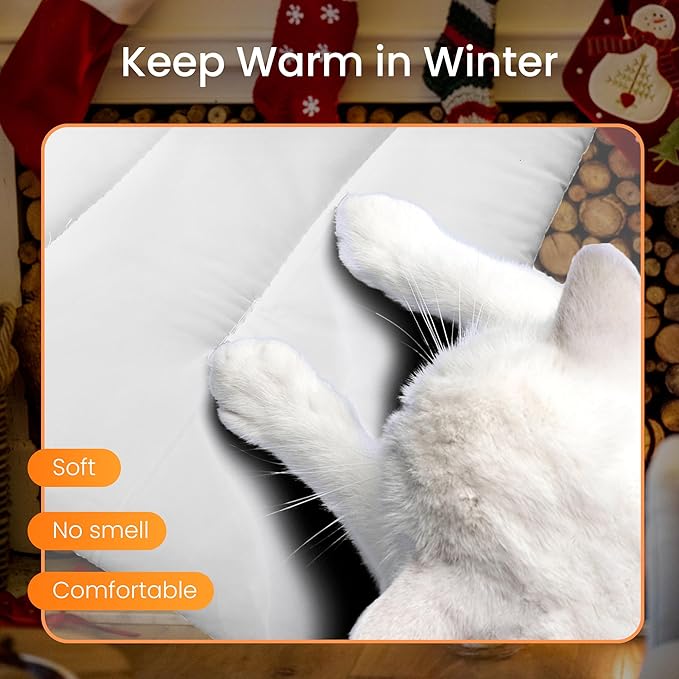Self Warming Cat Dog Bed Mat, Cat Self Heating Mat, Non-Slip & Foldable for Dog/Cat Up to 50 lbs for Indoor Outdoor Non-Electric (36 x 23 in)
