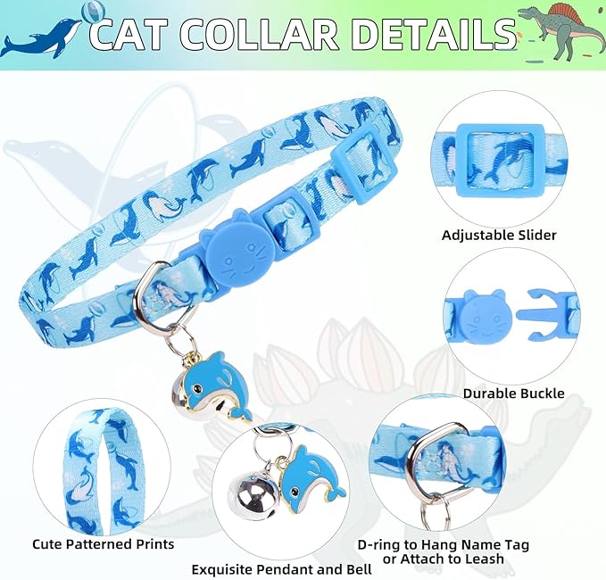 PUPTECK Cat Collar Breakaway with Bells, Kitten Collar Outfit Adjustable for Girl Boy Small Pet Puppy Bunny, Cute Costume Accessory with Safety Release Buckle (Animal)