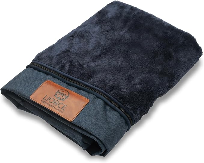 LIROCE Washable Dog Bed Cover Replacement, Jumbo Wrap-Around Zipper Cover for Orthopedic Memory Faom Dog Bed (53x36x6 inches), Navy