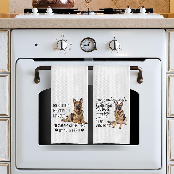 German Shepherd Gifts Kitchen Towels - Dish & Hand Towels, 16x24 Inches Set of 2
