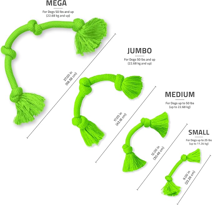 Playology Dog Toys | Dri-Tech Rope Tug of War Dog Toy for Tough Chewers | Sweet Potato Scented Mega Size Tug Rope Toys for Extra Large Dogs