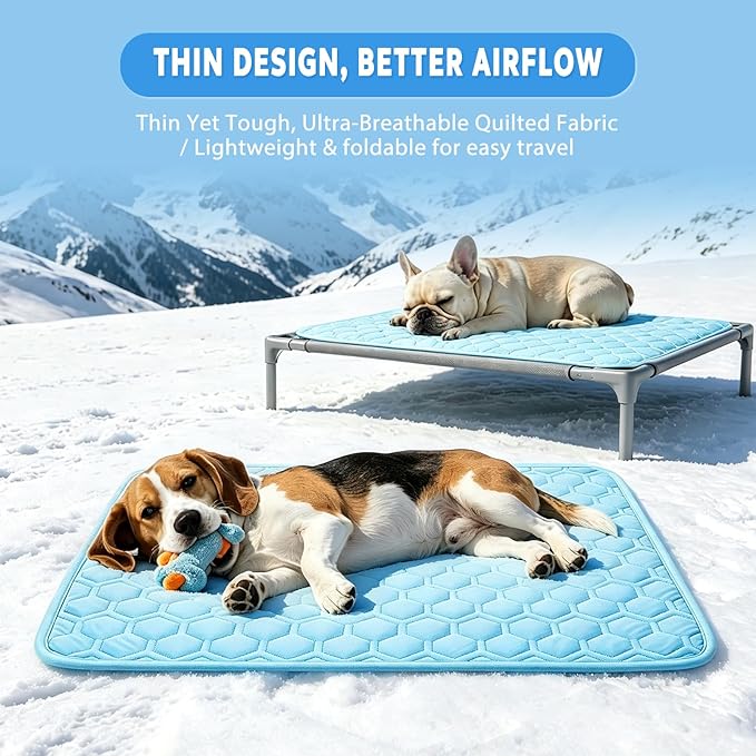Cooling Mat for Dogs, Arc-Chill Dog Cooling Mat (Q-Max>0.45), Non-Slip Washable Pet Cool Pad, Summer Self-Cooling Bed for Dogs Cats, Portable Crate Mat for Indoor & Outdoor Use,17.5"x22.5"