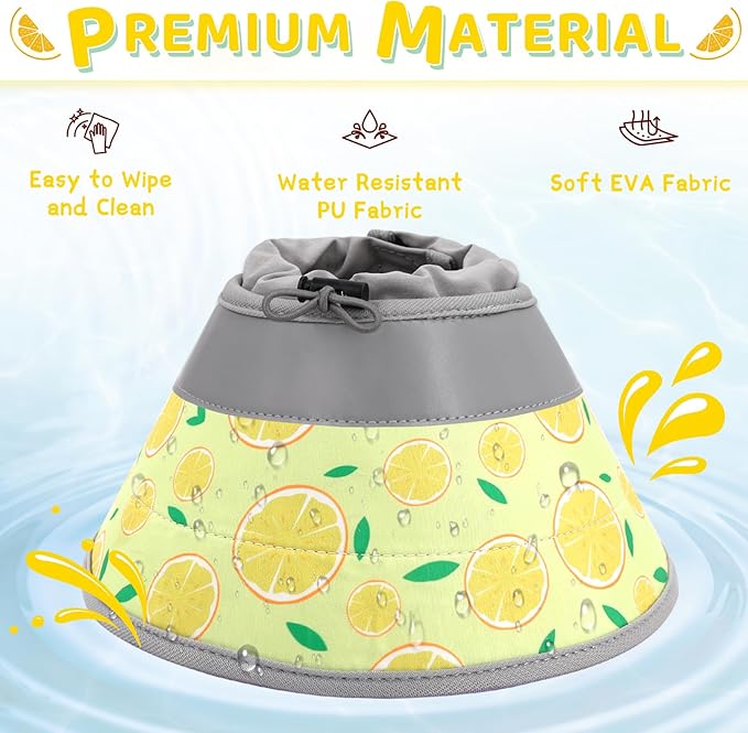 Cat Cone Collar Soft to Stop Licking, Adjustable, Foldable Lightweight Kitten Cones After Surgery Recovery for Cats & Kittens, Cat Cone Alternative, Easy Eating (Yellow, S)