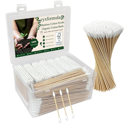 900 Pcs Precision Tip Cotton Swabs with Sturdy Bamboo Sticks, 700 Pcs Double Pointed Tip Cotton Swabs & 200 Pcs Long Cotton Swabs for Makeup, Nails, Crafts, Gun Cleaning