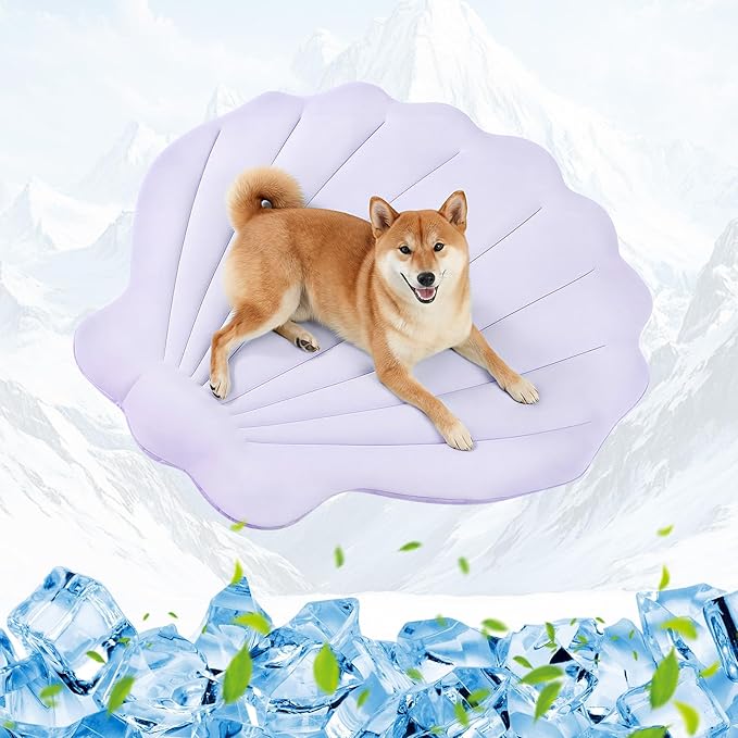 Dog Cooling Mat, 40'' × 40'' Large, Q-Max>0.4 Self-Cooling Mat for Dog, (Cool & Warm) Double-Sided Pet Cool Pads for Summer, Crate, Kennel, Machine Washable,Cat Cool Bed,Non-Gel, Macaron Purple