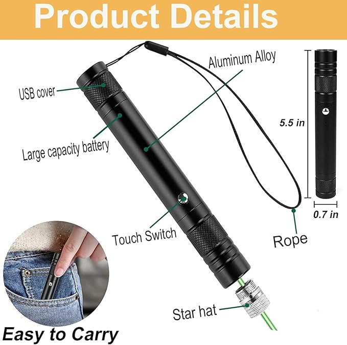 XIMIBI Laser Pointer for Cats and Dogs - 3 Pack Pet Kitten Indoor Training Chaser Toys - Cat Pointer Teaching Indicator