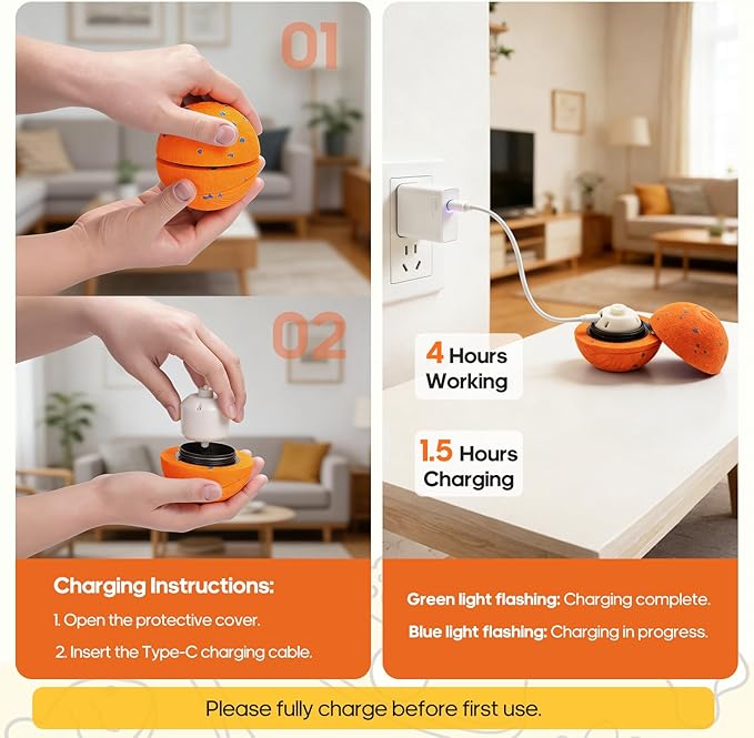 Interactive Dog Toys Ball with Chew-Resistant E-TPU Material, Smart Automatic Rolling Ball Toys for Small, Medium & Large Dogs, 2 Modes Rechargeable Moving Bouncing Dog Ball