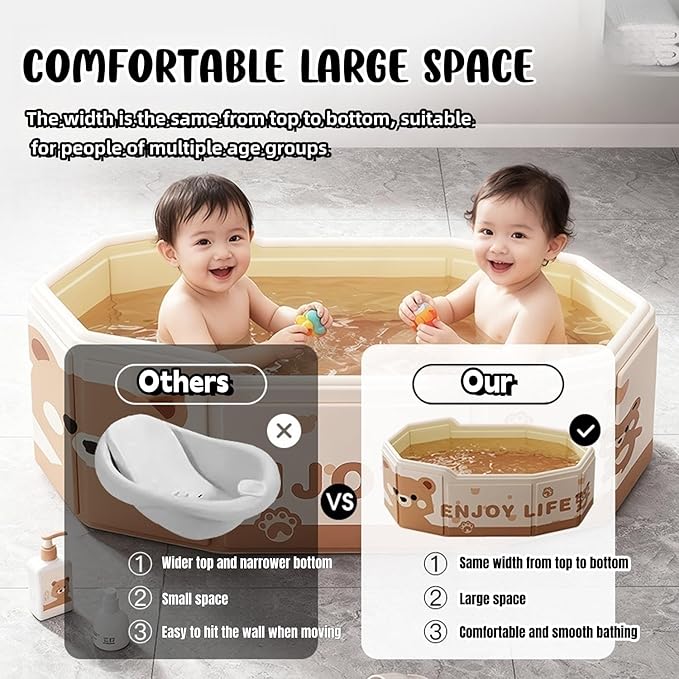 Foldable Bathtub 29.5'in Foldable Collapsible tub Portable Bathtub for Bathroom Folding SPA Tub for Shower Stall, Ideal for Small Spaces - Effortless Folding Bath (Green)