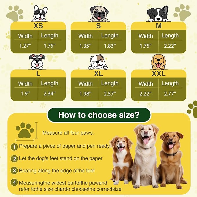 Dog Shoes for Hot Pavement and Snow - Waterproof, Non-Slip, Breathable Booties with Adjustable Straps for Small Medium, and Large Dogs (Yellow, S)