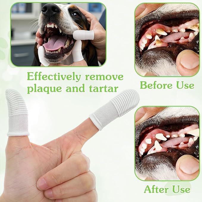 30Pcs Cat & Dog Toothbrush Finger, Soft Fabric Finger Toothbrush for Dogs Cats, Washable & Reusable Teeth Cleaning Wipes Toothbrushes Fingers Dental Wipes Care Remove Stain