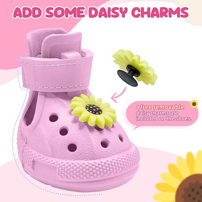Nasjac Dog Shoes for Hot Pavement - Breathable Dog Sandals with Non Slip Soles & Reflective Straps, Easy ON & Off, Easy-Clean Summer Outdoor Pet Boots for Small Medium Large Dogs, PI, 10