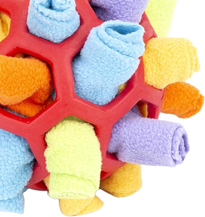 Dog Snuffle Ball Foraging Snuffle Mat Dog Puppy Treat Dispenser Slow Feeder Interactive Dog Toys Dog Puzzle Toys (Red)