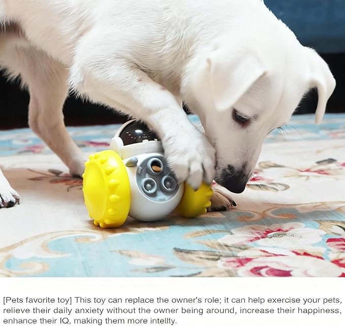 Interactive Dog Toys for Small, Medium, Large Dogs - Dog Enrichment Toys, Treat Dispenser for Slow Feeder, Mental Stimulation Toys to Keep Them Busy (Yellow)