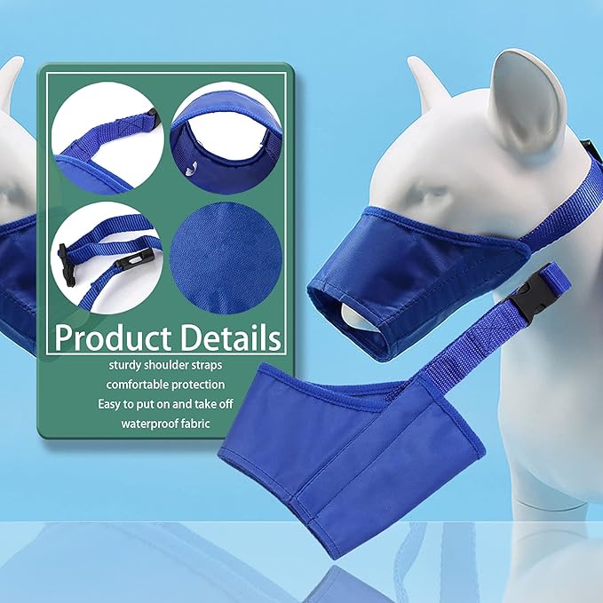 Parts Express Dog, Soft Anti-Biting Barking Chewing, Breathable Waterproof Adjustable for Small Medium Dogs,Blue (L)