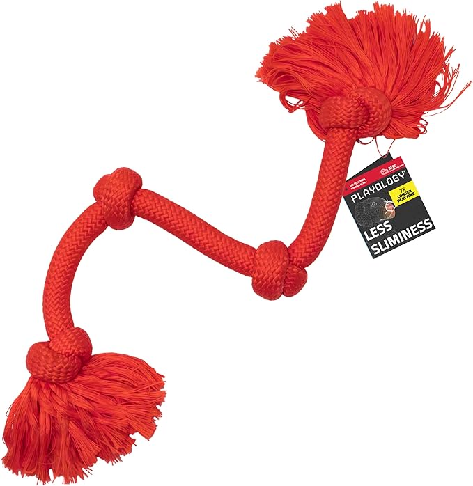 Playology Dog Toys | Dri-Tech Rope Tug of War Dog Toy for Tough Chewers | Beef Scented Mega Size Tug Rope Toys for Extra Large Dogs