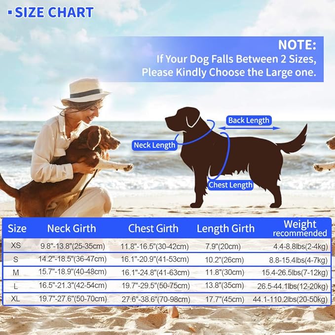 EMUST Large Dog Life Jacket, Dog Life Vests for Swimming, Adjustable Small/Medium/Large Dog Flotation Vest for Water at Pool, Beach, Boating (XL,StarFlag)