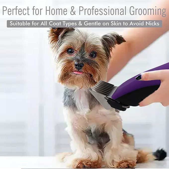 Professional A5-Style Animal Clipper Stainless Steel Color-Coded Snap-on Attachment Guard Guide Comb, 1/8"-1" Compatible with Wahl KM Series Oster A5 Andis Detachable Blade Pet Dog Groomers (#8-1")