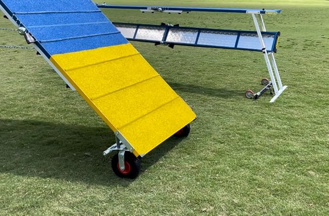 DogSport Rubber Surface Dog Agility A-Frame (9'), On-Wheel Interface Ready, Blue