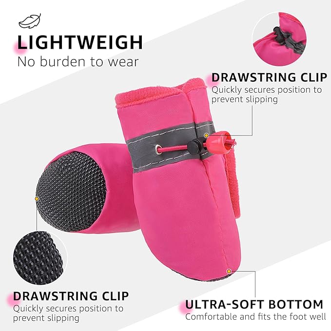 SCENEREAL Dog Shoes for Hot Pavement for Small Medium Dogs Paw Protectors, Summer Heat Boots Resistant Waterproof Soft Outdoor Walking Indoor Hardfloors, Pink Size 3