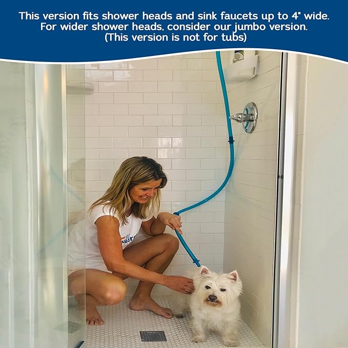 Rinseroo Dog Spot Washer – 6ft Slip-On Shower Hose for Easy Pet Rinsing, Fits Showerheads Up to 4” – Stress-Free Way to Clean Dogs Without a Full Bath, Shark Tank Product (Not for Tubs)