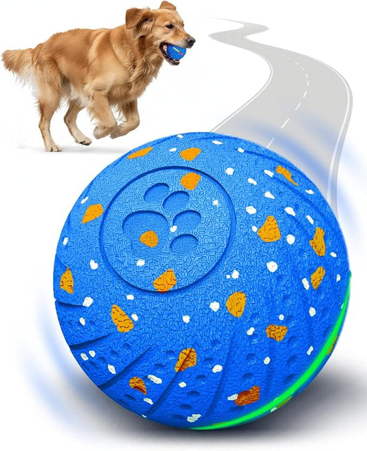 Interactive Dog Toy Balls, E-TPU Automatic Rolling & Bouncing Dog Balls with Lights, Type-C Rechargeable IPX7 Waterproof Dogs Ball, Great Gift for Medium & Large Dogs