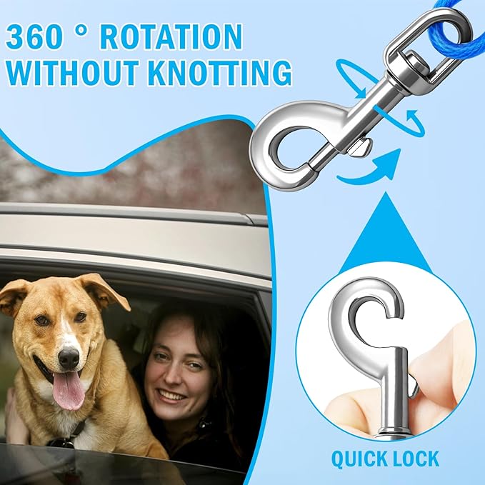 Dog Car Safety Harness,32 Inch/80 cm Double Clips Seatbelt Dog Leash，No Chew seat Belts for Dogs（2 Pack Blue）