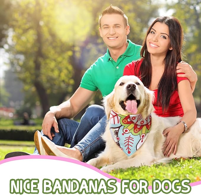 Huhumy 100 Pcs Paisley Dog Bandanas Bulk Pet Bibs Colorful Triangle Scarf Pet Paisley Bandanas for Medium Large Dogs Spring Summer Birthday Costume Decoration