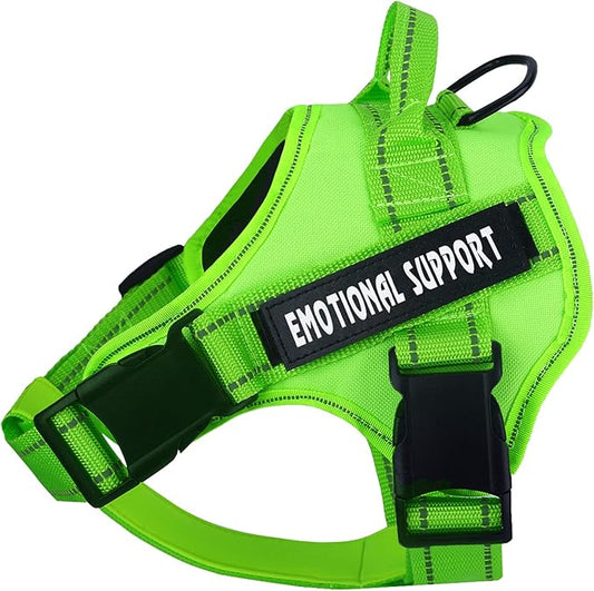 voopet Service Dog Harness, Emotional Support Pet Vest Harness, Reflective Breathable and Adjustable No-Pull ESA Dog Harness for Small Medium Large Dogs (with 4 PCS Removeable Tags)