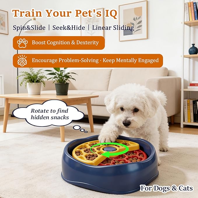 Dog Puzzle Toys Slow Feeder Bowls,Interactive Treat Dispensing Dog Puzzle for IQ Training and Brain Stimulation, Mental Enrichment Snuffle Mat Alternative for Small Medium Large Dogs Puppies Cat