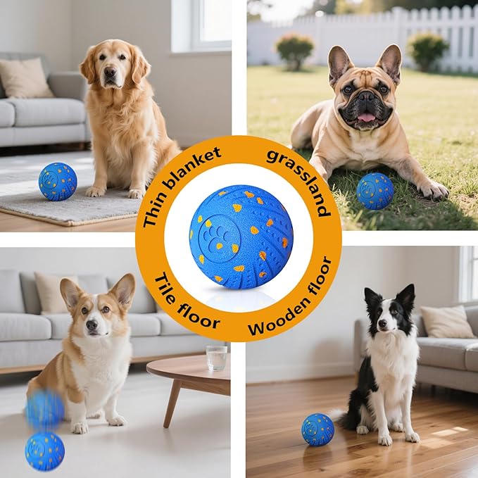 Interactive Dog Toys: Smart Dog Ball – Auto-Bounce, Vibrating & Jumping Action! Durable Duraspin Design for Aggressive Chewers. Rechargeable & Long-Lasting, Keeps Dogs Busy and Entertained Red.