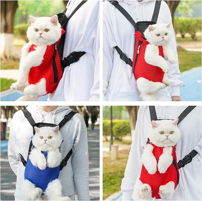 Dog Carrier Backpack, Adjustable Puppy Front Carrier Backpack, Ventilated Dog Chest Carrier for Hiking Camping Travel, Sling Bag for Small Medium Dog Cat Rabbit Puppies, Suit 13-15 lbs (Beige, XL)