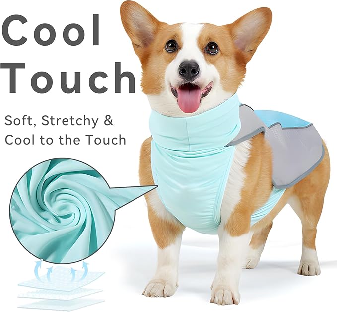Dog Cooling Vest, Summer Cooler Jacket for Small & Medium Dogs Soft Breathable Mesh Lightweight Pet Shirt for Beach Hiking Walking (Pink,M)