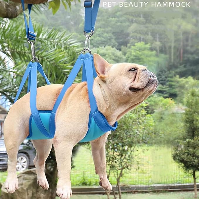 Dog Sling for Nail Trimming Hanger Hanging Harness Grooming Harness for Dogs at Home Dogs Hammock Nails Trim Sling Adjustable Can Bear 25kg (Large)