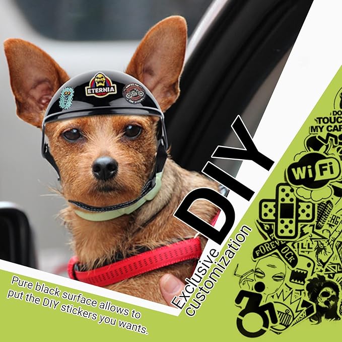 Dog Goggles for Small Dogs with Helmet, 2PCS Doggy Sunglasses and Pet Motorcycle Helmet Set for Small Medium Breed Outdoor Driving Walking, Orange