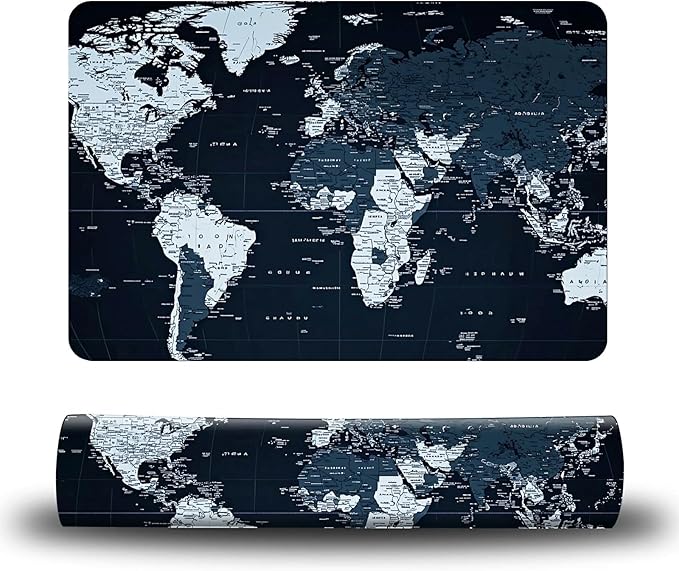 Dog Food Mat, 19.6" x 23.6" Absorbent Pet Feeding Mat for Food and Water, Waterproof Diatom Mud Pet Placemat with Non-Slip Rubber Backing, Easy Clean Cat Bowl Mat for Floors - Grey Map