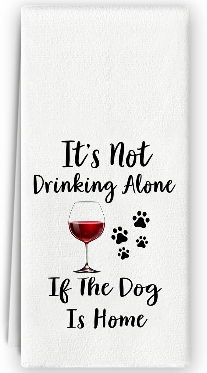 Funny Dog Kitchen Towels - Dog Lovers Gifts for Women, Bar & Dish Towels, Kitchen Decor, Wine Towels 16x24