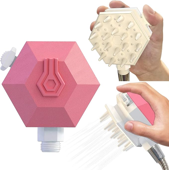 Dog Shower Sprayer Head Attachment Pet Grooming Combing Sprayer,Water Sprinkler Massaging Brush Nozzle for Dogs and Cats,Multi-Function Pet Shower Head for Dog Home Cleaning Bath