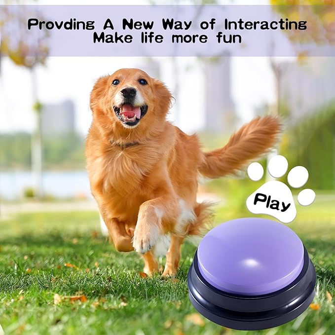 8 Pcs Voice Recording Button,Recordable Pet Training Buzzer Answer,Buzzers Button Game Show for Communication,Buzzers Funny Gift for Study Family Home and Office Using Trivia Nights