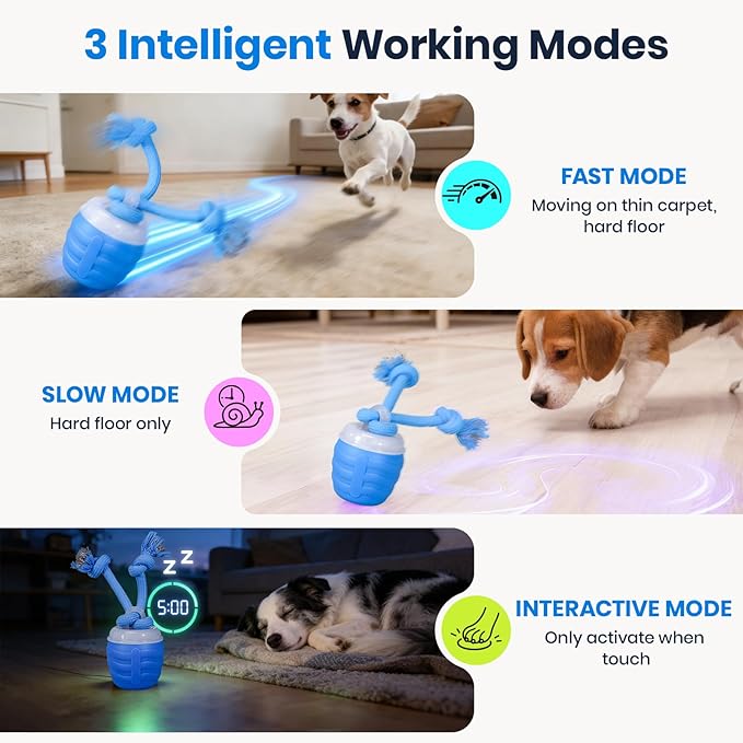 Interactive Dog Toys for Medium Dogs,2026 Upgraded Automatic Smart Motion Pet Ball, Interactive Dog Toy to Keep Them Busy, Chase Buddy Dog Toy(Blue)
